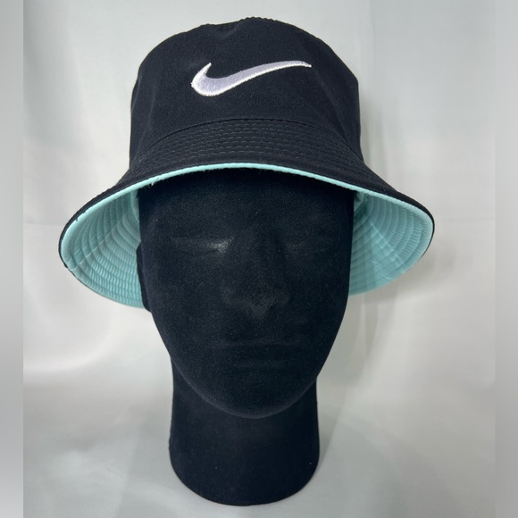 Nike Unisex Apex Futura Reversible Swoosh Bucket Hat in Teal and Black - NWT - Picture 3 of 4